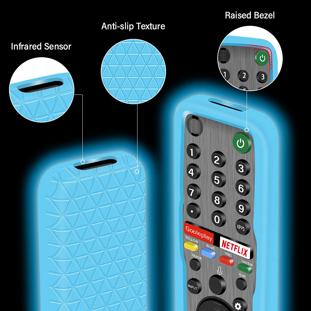 2 Pack Silicone Case for Sony RMF-TX600U RMF-TX500U Remote Control [Anti-Slip] Protective Cover for Sony RMF-TX621U RMF-TX520U Voice Remote Case