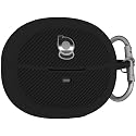 Geiomoo Silicone Case for Baseus Inspire XC1, Soft Flexible Scratch Resistant Protective Cover with Carabiner (Black)