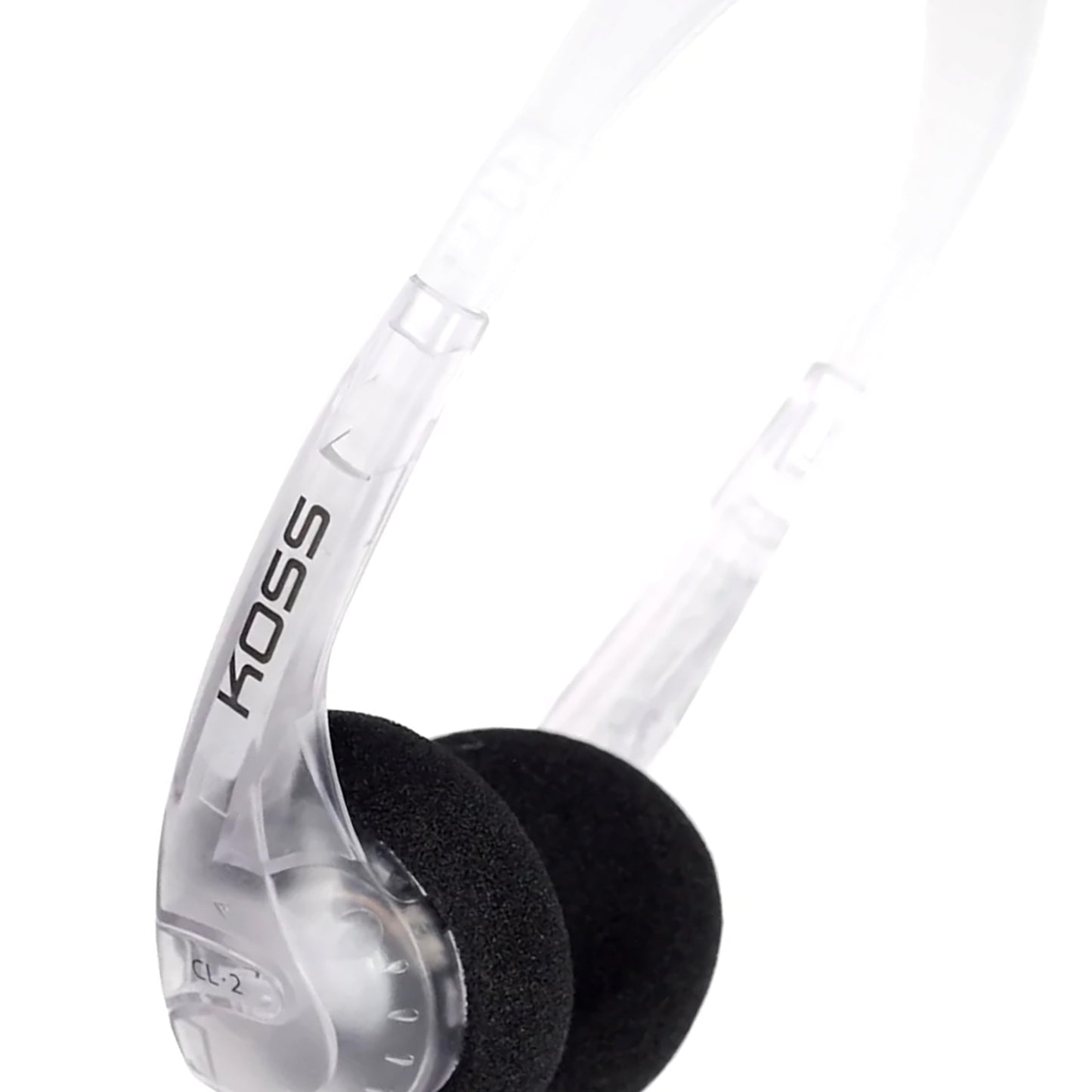 Koss CL/2 Clear Transparent On-Ear Headphone, Retro Look, Lightweight, 3.5mm Jack, 6 Foot Cord