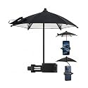 Geyynow Strong Phone Sunshade Umbrella for iPhone/Android with Sturdy Clip - 360 Adjustable Mini Tanning Shade Cover - UPF 50+ UV Protection