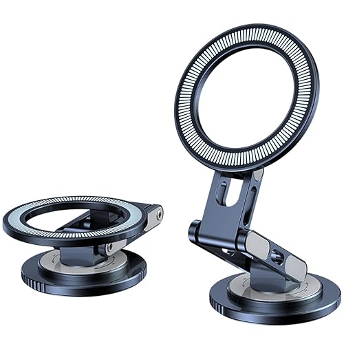 Micool Magnetic Car Phone Holder, Dashboard Mount with 360° Rotation & 720° Foldable Arm, Universal Strong Grip Tablet Stand for All Phones and Pad in