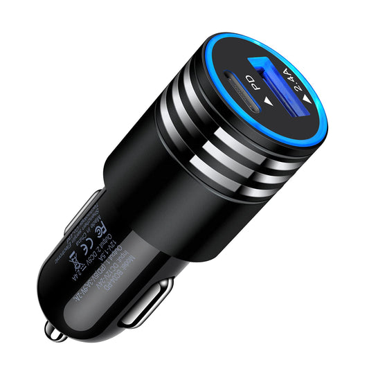 USB C Car Charger Fast Charging for iPhone 17/Air/17 Pro/17 Pro Max/16e/16/16 Pro/16 Pro Max/16 Plus/15 Pro Max, 30W 2-Port Fast Type C Car Charger