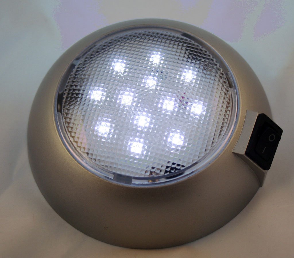 Battery Powered LED Dome Light - Magnetic or Fixed Mount - High Power White LED Downlight for Home, Auto, Truck, RV, Boat and Aircraft