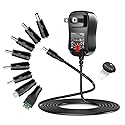 Belker 24W Universal AC/DC Adapter Multi-Voltage Regulated Switching Power Supply with 9 Selectable Adapter Plugs for 3V 4.5V 5V 6V 7.5V 9V 12V…