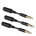 Accessonico 3 Pack Headset Audio Jack Extender, 3.5mm Headphone AUX Extension Adapter for Juice Pack, for Battery Charger Case, Power Case