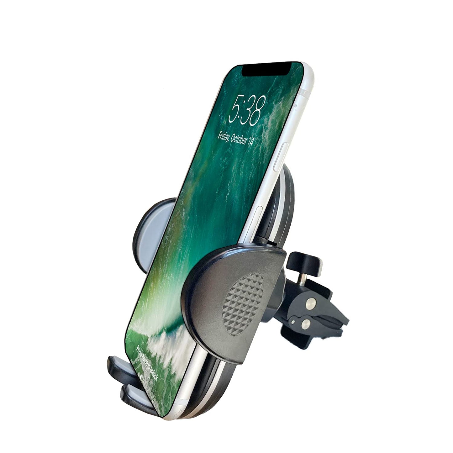 Fugetek Phone Holder Air Vent Mount, Adjustable Cradle, Durable Metal Clip Plates, 360 Rotation, Compatible with iPhone & Android Phones