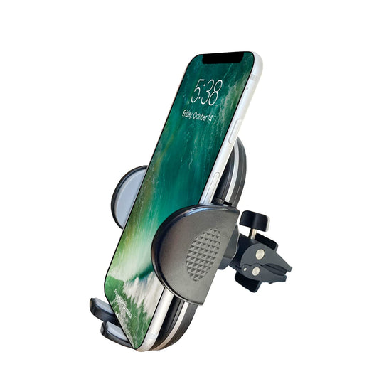 Fugetek Phone Holder Air Vent Mount, Adjustable Cradle, Durable Metal Clip Plates, 360 Rotation, Compatible with iPhone & Android Phones