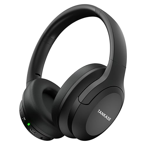 TANKASE Active Noise Cancelling Headphones, Wireless Over Ear Bluetooth Headphones,100H Play Time Bluetooth Headphone with Microphone,Lightweight…
