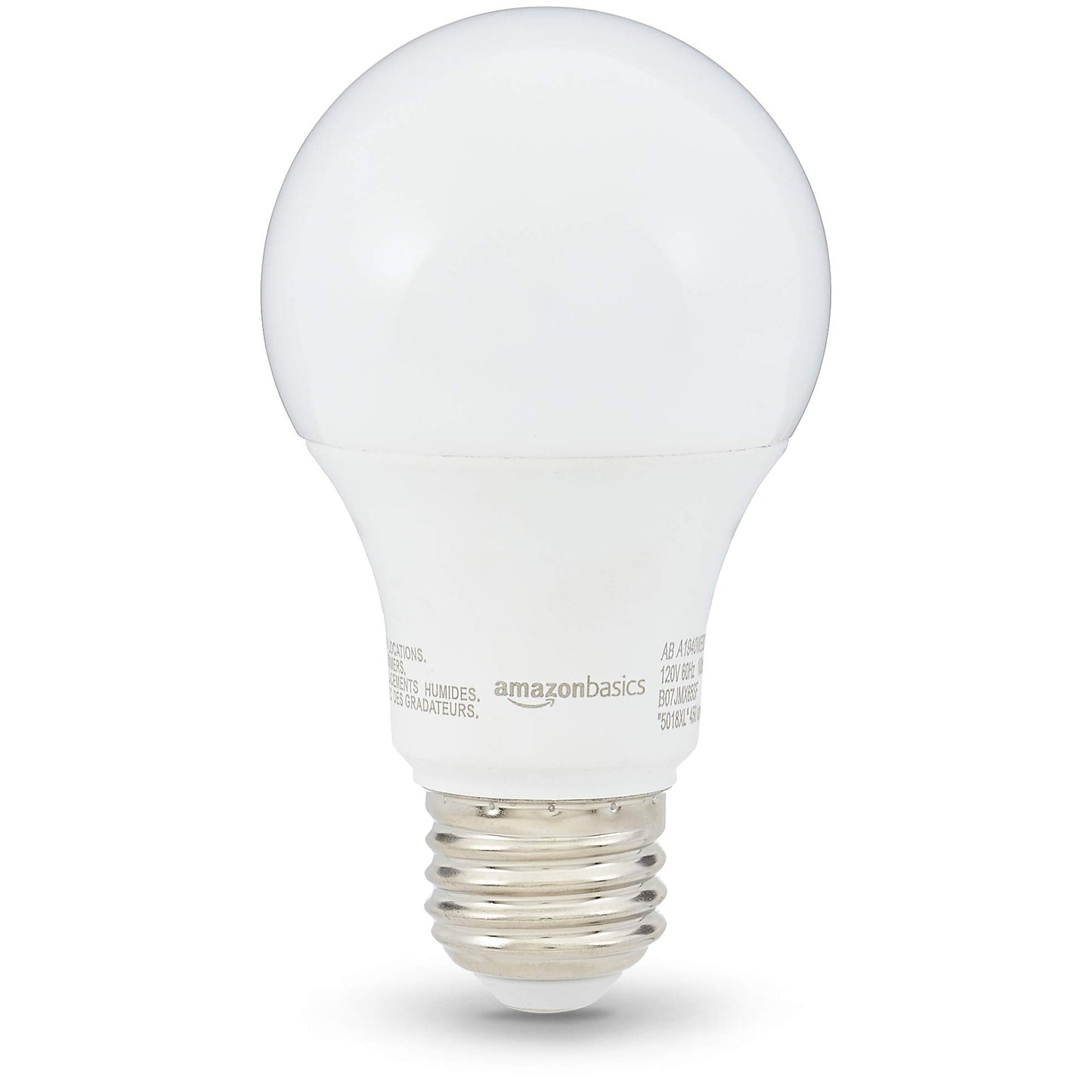 Amazon Basics Non-Dimmable LED Light Bulbs, Great Brightness, 40W Equivalent, 6W, E26 Standard Base, 2700K, 10,000 Hour Lifetime, Soft White A19