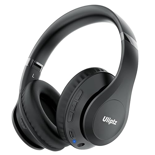 Uliptz Wireless Bluetooth Headphones, 65H Playtime, 6 EQ Sound Modes, HiFi Stereo Over Ear Headphones with Microphone, Foldable Lightweight Bluetooth…
