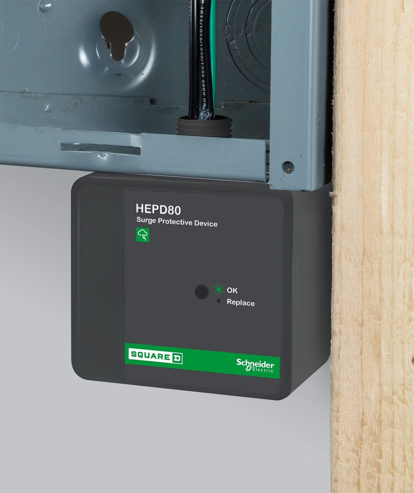 Square D HEPD80 Universal Whole House Surge Protection Device, 1-Phase, 3-Wire for 120/240V, 80kA