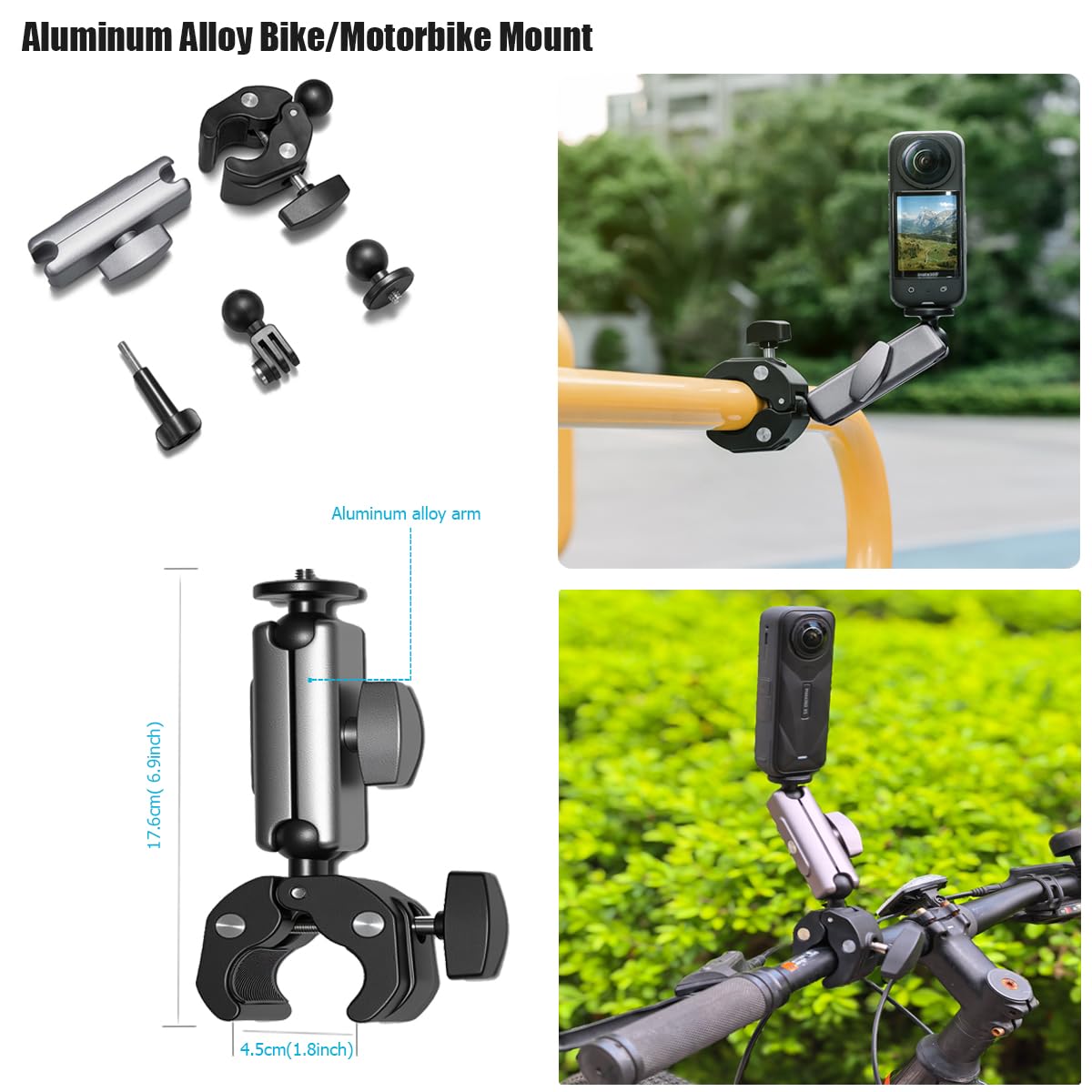 Husiway Accessory for Insta360 X5 Bundle Include: Magnetic Mount Carrying Case Silicone Case Bike Motorbike Mounts and Adhesive Pads for Insta 360 X5