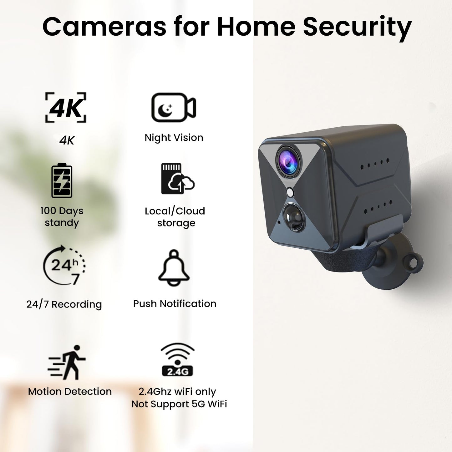 realhide 2026 Upgraded 4K WiFi Hidden Camera with Free Cloud Storage, 120° Mini Spy Cam, Smart Motion Detection, Night Vision, Wireless Indoor Nanny