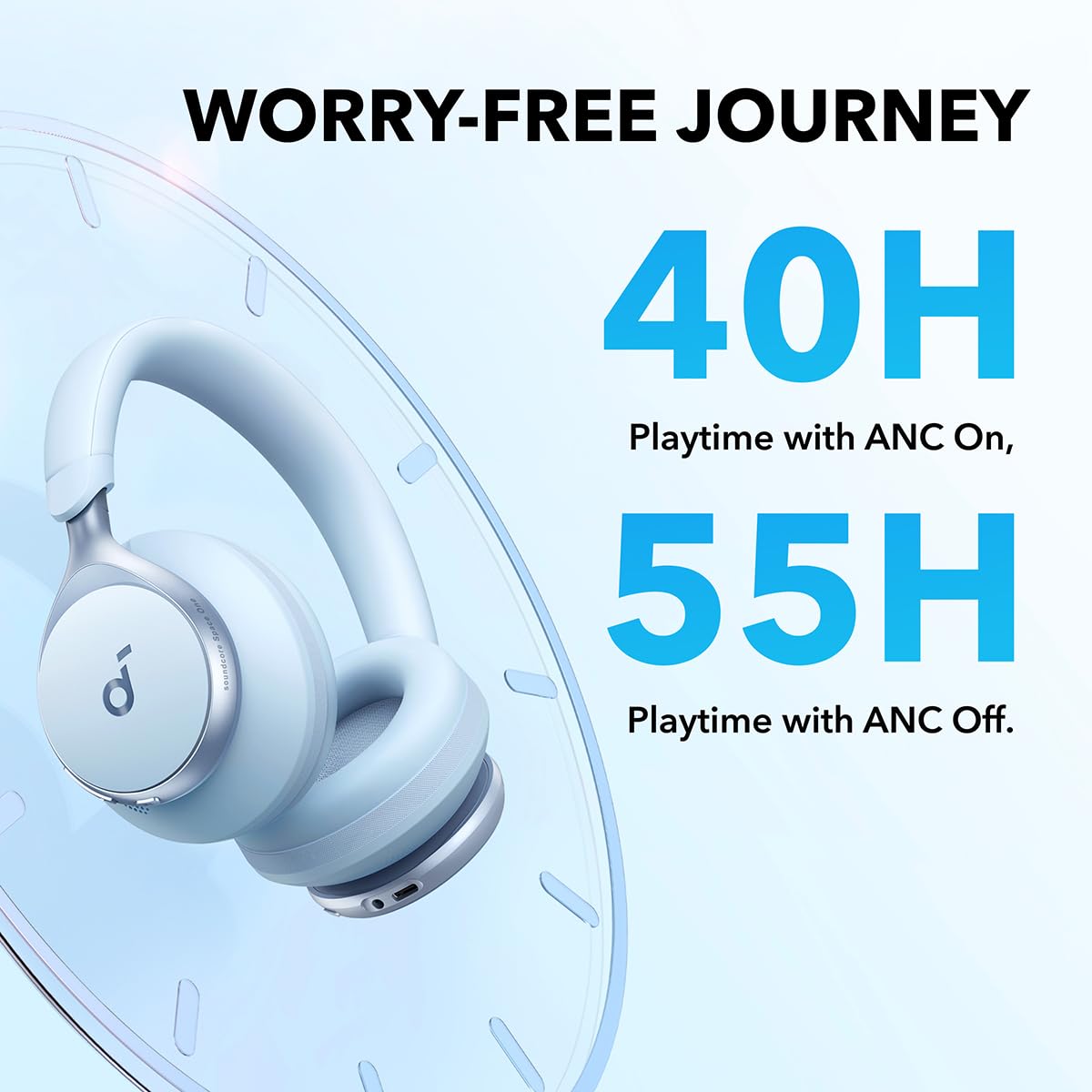 Soundcore by Anker, Space One, Active Noise Cancelling Headphones, 2X Stronger Voice Reduction, 40H ANC Playtime, App Control, LDAC Hi-Res Wireless…