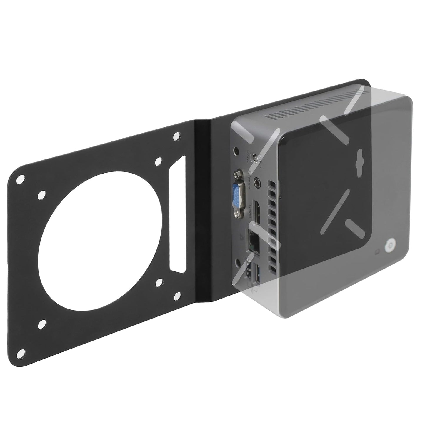VESA Mount Adapter Plate for Intel NUC & Mac mini M4,VESA Monitor Arm Extension Plate for NUC Mini PC Computer,Fits 75x75mm and 100x100mm VESA Monitor