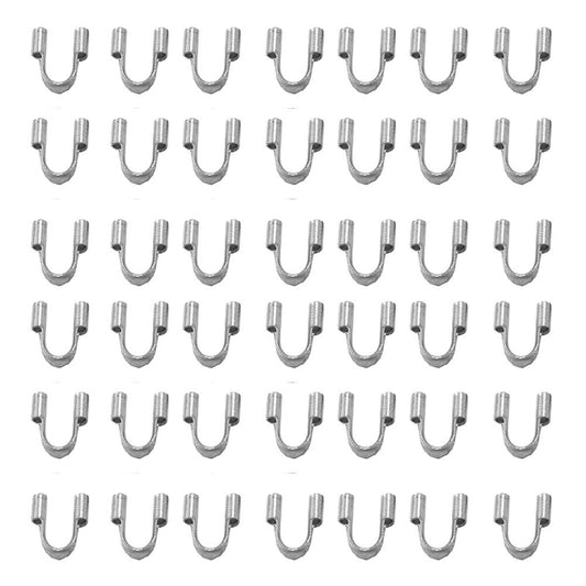 200 Pieces Wire Protector Wire Guard Guardian Protectors Wire Cable Protector Loops U Shape Accessories 4.5x4 mm for Jewelry Making, Silver