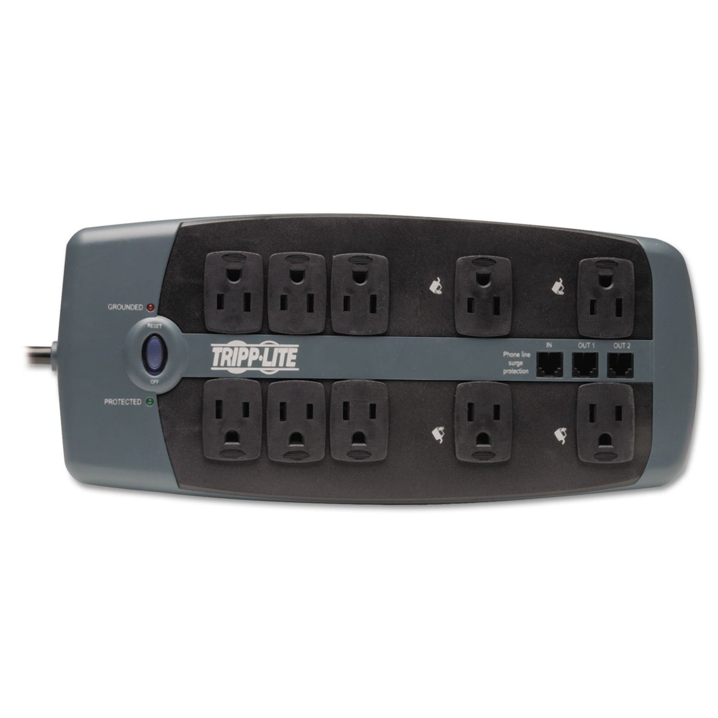 Tripp Lite TLP1008TEL 10-Outlet Surge Protector with Telephone Protection (Without Coaxial Protection)
