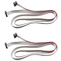 E-outstanding Flat Ribbon Cable 2PCS 2.54mm Pitch 2 Row 10 Pin Female to Female Wires IDC Ribbon Connector 1m/ 3.3Ft