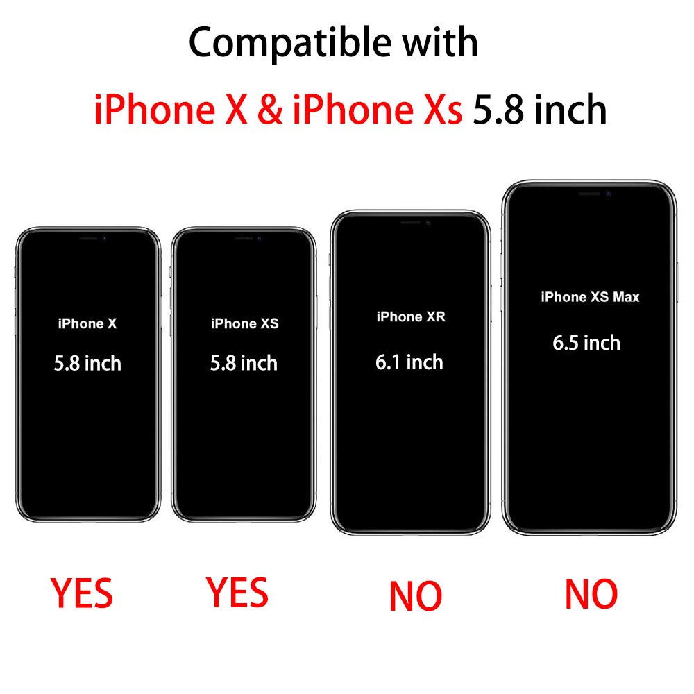 TENOC Phone Case Compatible with iPhone X & iPhone Xs, Clear Case Shockproof Protective Bumper Slim Cover for 5.8 Inch