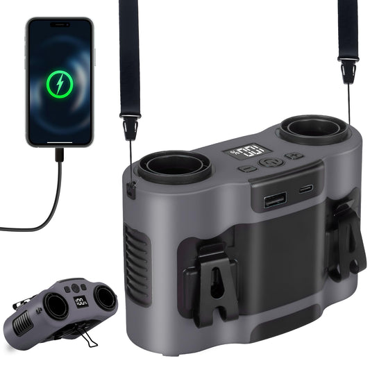 42H Portable Waist Fan, 28000mAh Rechargeable Wearable Belt Fans, 16000 RPM Cooling Neck Body Powerful Shirt Personal Cooling Fan for Outdoor Jobsite