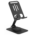 HZZADZXW Metal Cell Phone Stand for Desk, Multi-Angel Adjustable 360° Rotation Non-Slip and Foldable Mobile Phone Stand, Compatible with iPhone 17 16