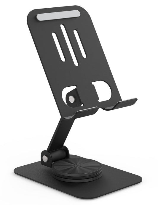 HZZADZXW Metal Cell Phone Stand for Desk, Multi-Angel Adjustable 360° Rotation Non-Slip and Foldable Mobile Phone Stand, Compatible with iPhone 17 16