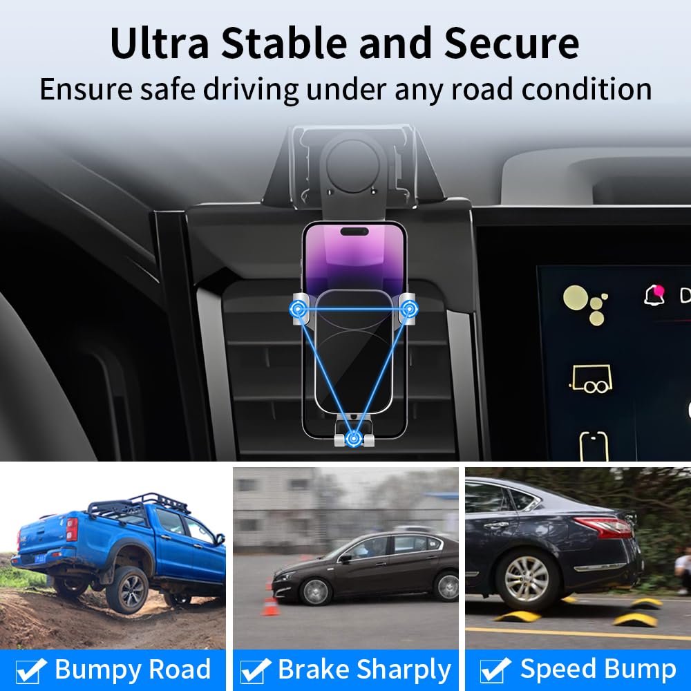LUNQIN Car Phone Holder for Chevrolet Chevy Silverado 1500 2022-2026 and 2500HD 3500HD 2024-2026 [NOT Fit Work Truck.Custom] Auto Accessories Cell