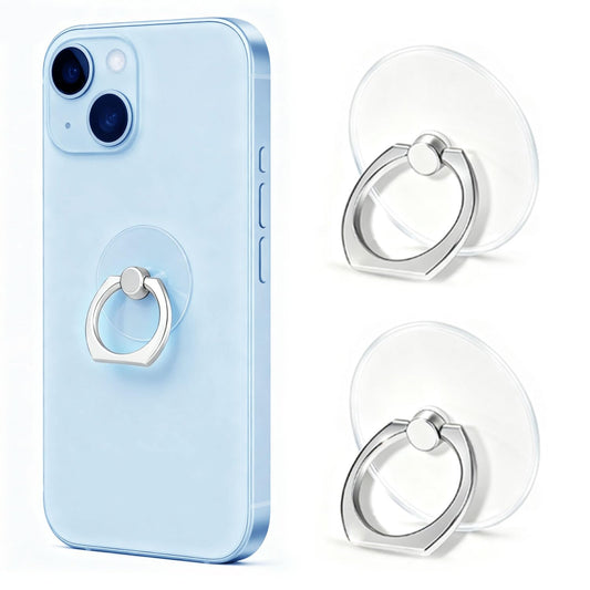 VOVIGGOL Transparent Phone Ring Holder Stand 2 Pcs, 360° Rotation Cell Phone Ring Holder Mobile Finger Kickstand Hand Phone Grip for iPhone, Clear