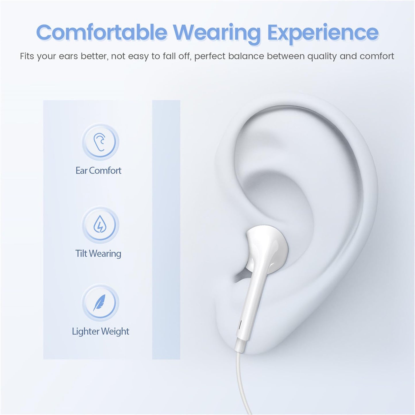 2 Pack 3.5mm Headphones for iPhone, iPad, Mac and PC for Most 3.5mm Jack