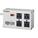 Tripp Lite IBAR4-6D Premium Isobar 4-Outlet Surge Protector Power Strip, 6ft. Cord, Right Angle Plug, 3330 Joules, Metal Housing, Lifetime