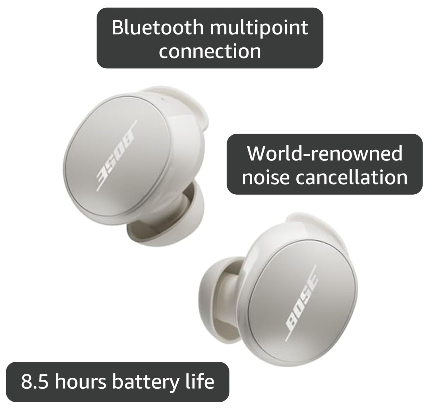 Bose QuietComfort Earbuds - True Wireless Bluetooth Earbuds with Active Noise Cancellation and Mic, USB-C Charging, IPX4 Rating, Up to 8.5 Hours