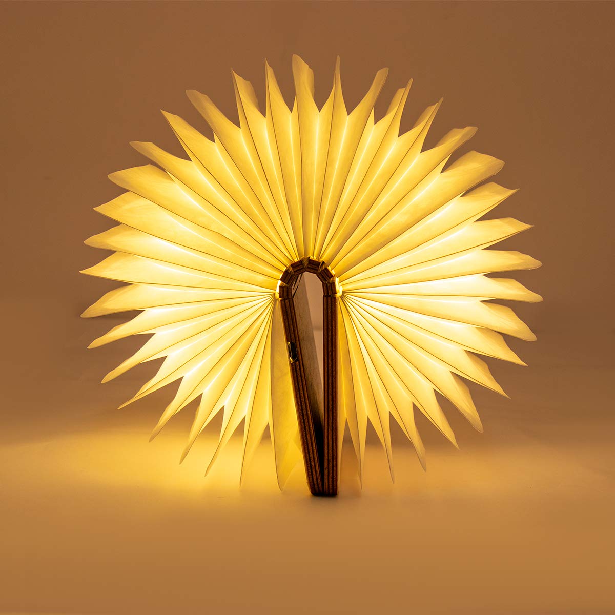 XIUDI 8 Colors Mini Folding Book Lamp,Portable Wooden Book Lights,Desk Light,Novelty LED Paper Lantern with USB Rechargeable Night Light,Unique Gifts