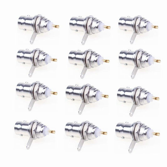 bnafes BNC Chassis Panel Mount Socket Female Jack Solder Type Connectors Adapter 12-Pack Used On Test Equipment