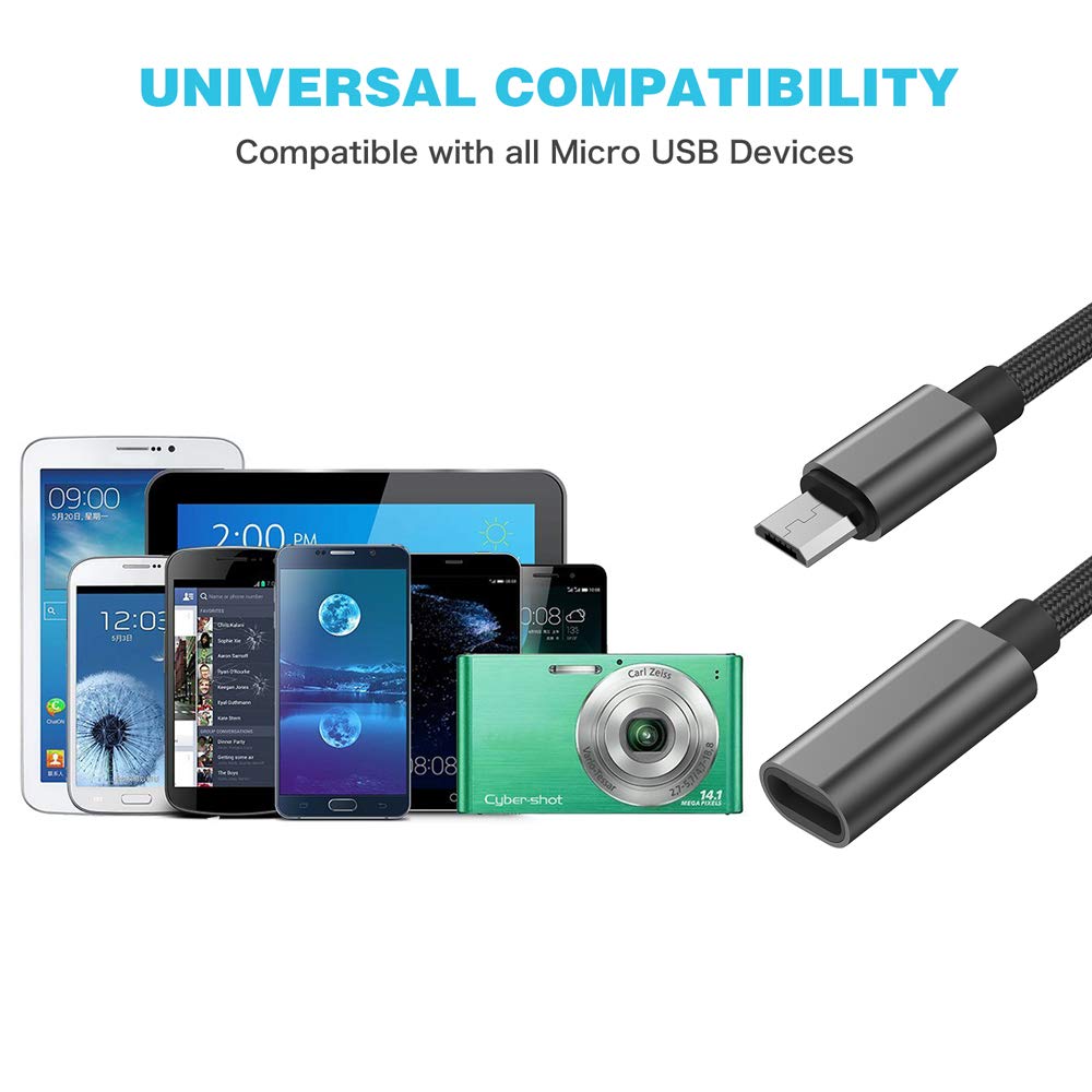 USB C to Micro USB Adapter, KUXIYAN (2 Pack) Type C Female to Micro USB Male Charger Connector Support Charge & Sync Compatible with Samsung Galaxy S7