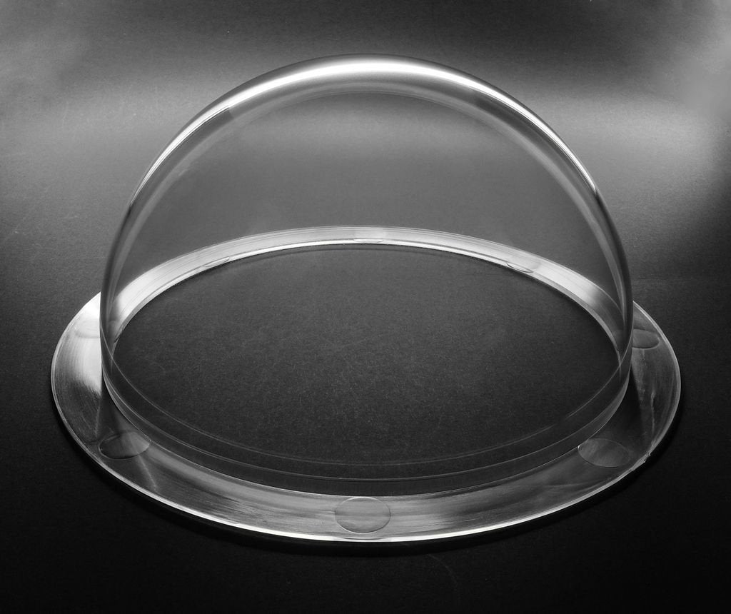 Ricrrover Diameter 6 Inch/150mm w/4 Holes Clear Acrylic Dome Flange Clear Plastic Hemisphere Indoor/Outdoor CCTV Replacement Clear Dome Camera Cover