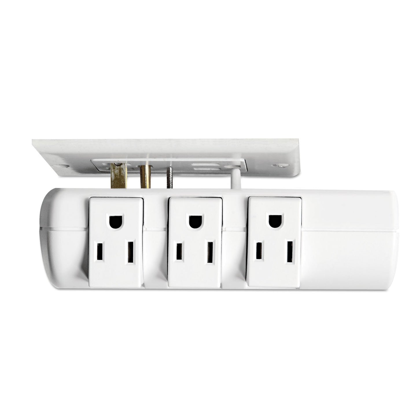 Innovera Wall Mount Surge Protector, 6 ac outlets, 2,160 j, White