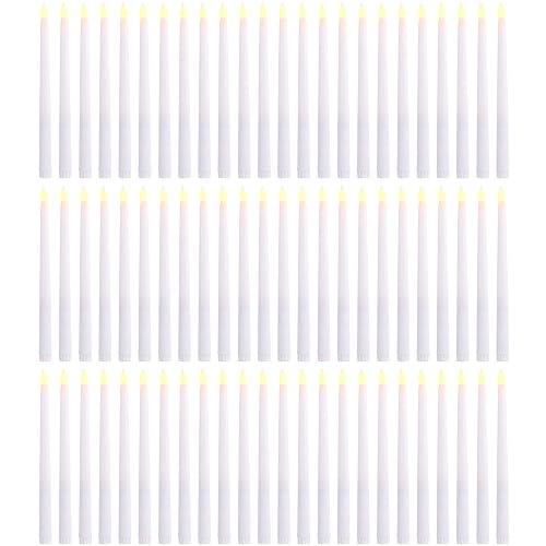 lifancy 72 Pcs Flameless Taper Candles, LED Flameless Candles Flickering Taper Fake Candles Bulk Battery Operated, Christmas Home Wedding Decor(0.8 X