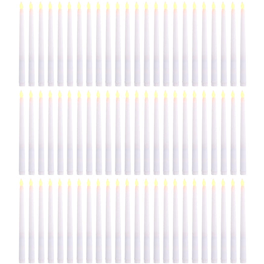 lifancy 72 Pcs Flameless Taper Candles, LED Flameless Candles Flickering Taper Fake Candles Bulk Battery Operated, Christmas Home Wedding Decor(0.8 X