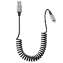 Coiled Lightning Cable Apple Carplay Compatible [Apple MFi Certified] Short USB to Lightning Apple Carplay Cable with Data Sync, Retractable iPhone…