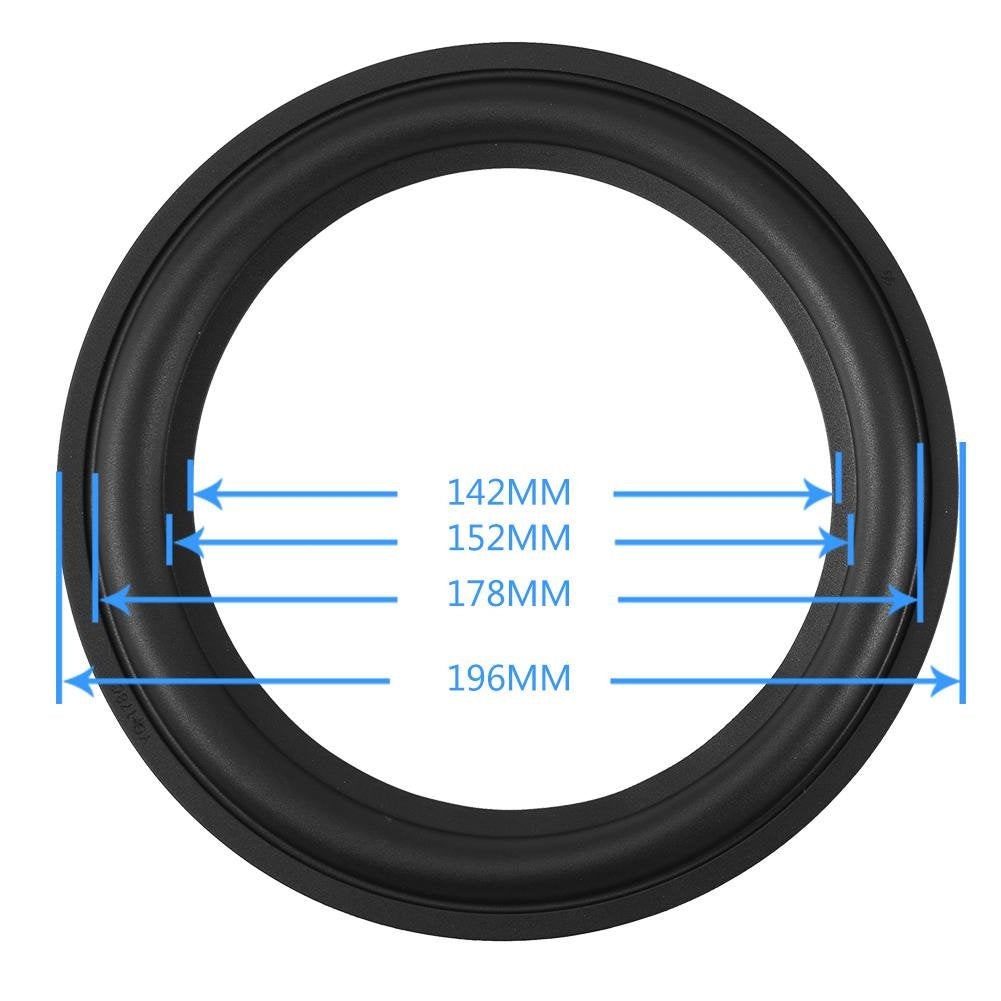 Yoidesu 2pcs Black Color 8 inch Rubber Speaker Surround Rings Replacement Parts for Speaker Repair or DIY,Perforated Rubber Speaker Foam Subwoofer