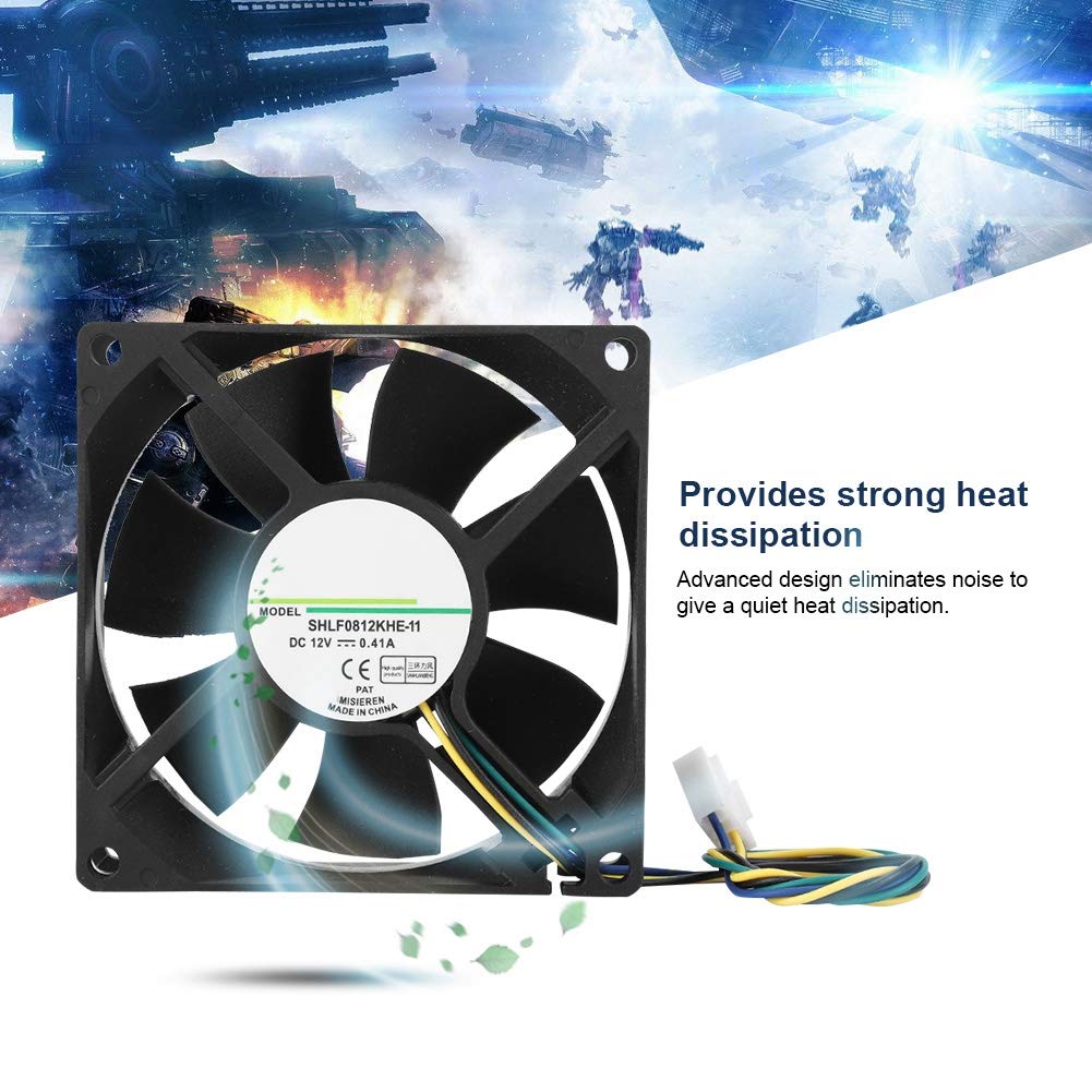 Computer CPU Cooling Fans, 12V Computer Fans,80 mm 4 Pin Ball Bearing Computer Case Fans,Ultra Low Noise Cooler Silent Cooler,Support PWM