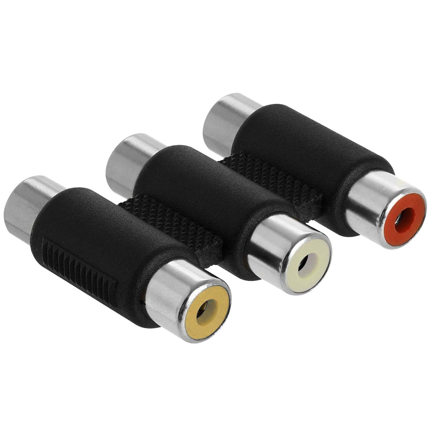 AYECEHI RCA Coupler 5 Pack Audio Video Female to Female Connector 3-RCA Jacks Adapter Jointer - White/Red/Yellow