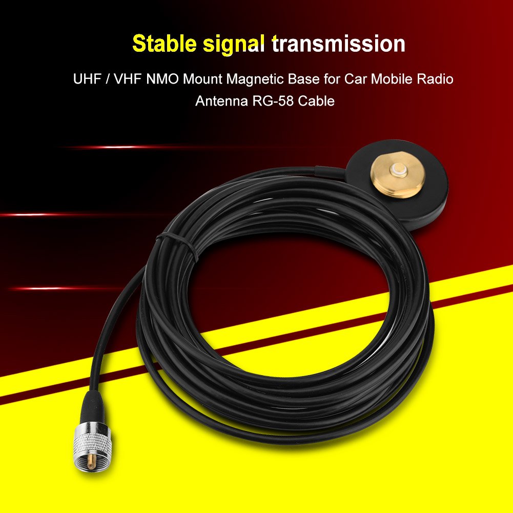 Radio NMO Mount RG-58 Cable Male Connector Magnetic Base Antenna for Walkie Talkie Car Radio