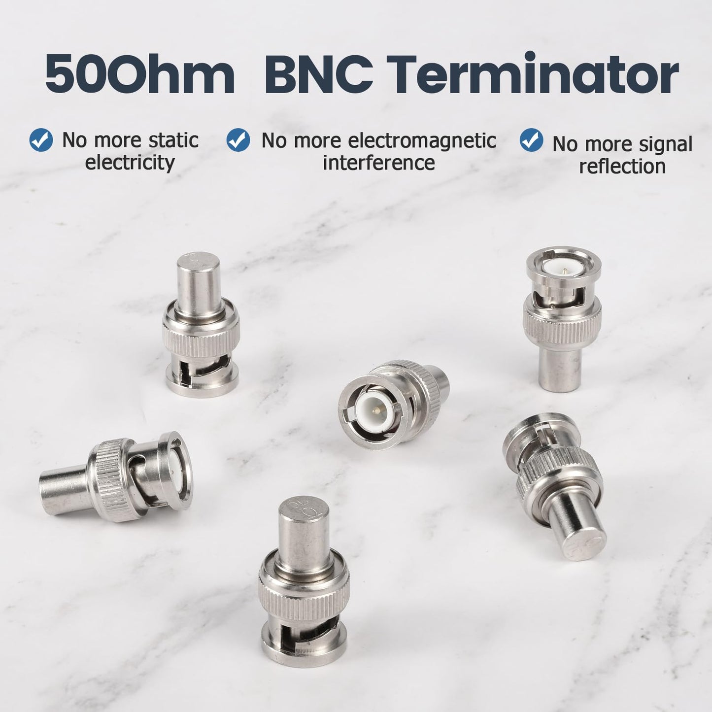 BNC Terminator, 10 Pack 50 Ohm BNC Male Cap Protective Cover for VNA, Signal Analyzers Coax Adapter Connector Coaxial Cable End