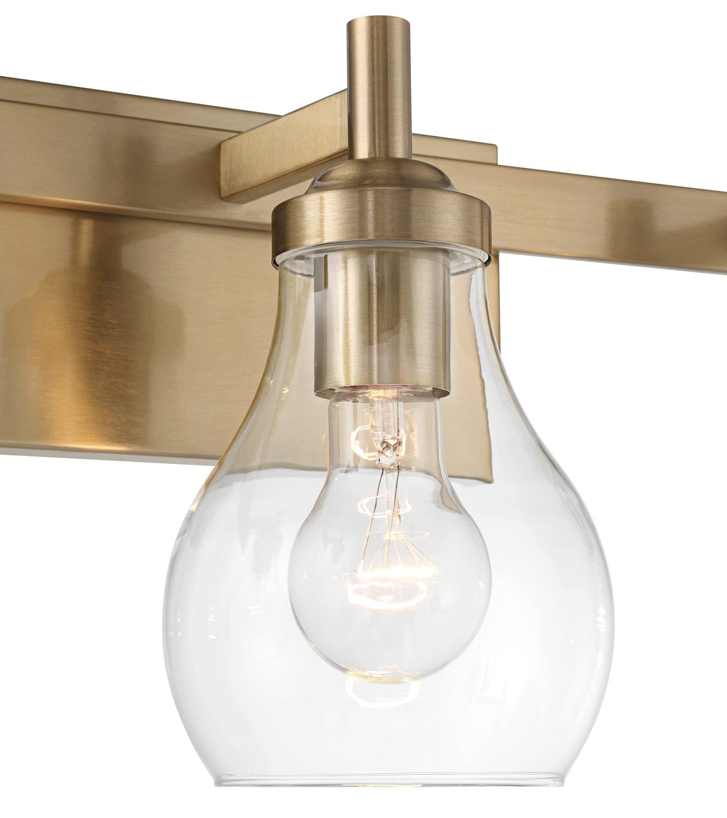 Possini Euro Design Danvers Modern Wall Light Warm Brass Gold Metal Hardwired 22 1/2" 3-Light Fixture Clear Globe Glass Shades for Bedroom Bathroom