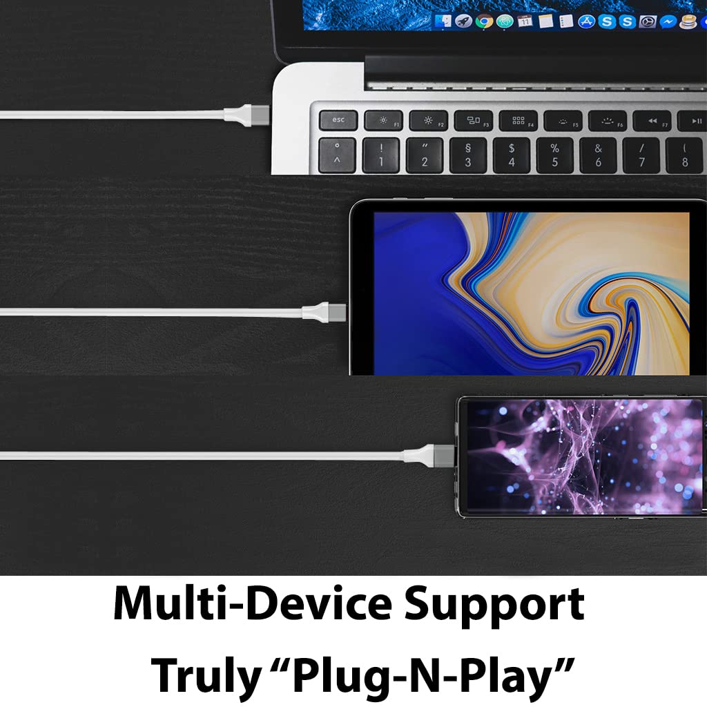 VOLT PLUS TECH USB Type-C HDMI 4k HDMI Cable Compatible with LG Q7 for Home Office Extended Display Full 2160p@30Hz, 6Ft/1.8M Cable Thunderbolt 3/4