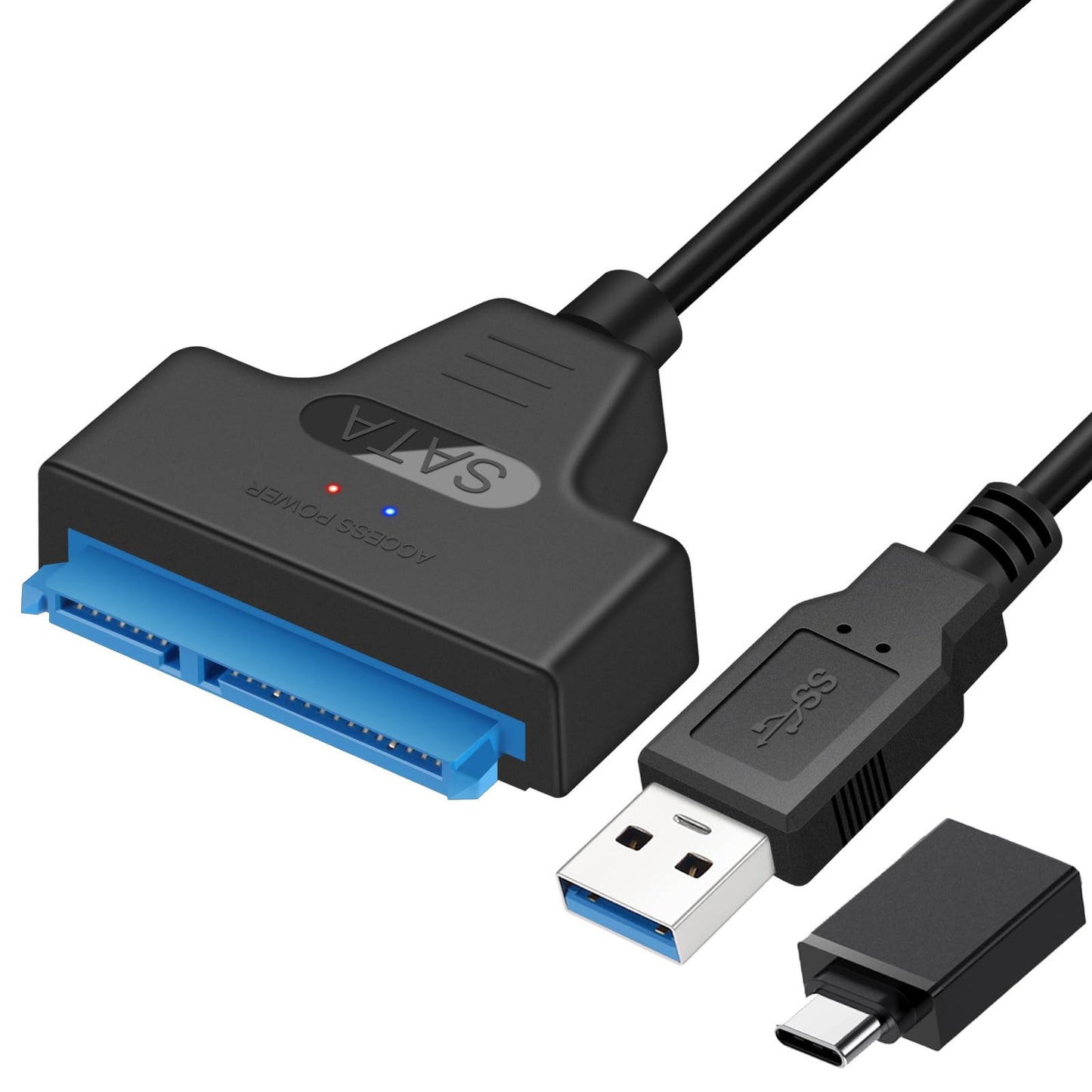 EYOOLD SATA to USB 3.0 Adapter Cable for 2.5 inch Hard Drive HDD/SSD Data Transfer, External Hard Drive Converter Support UASP (Black)