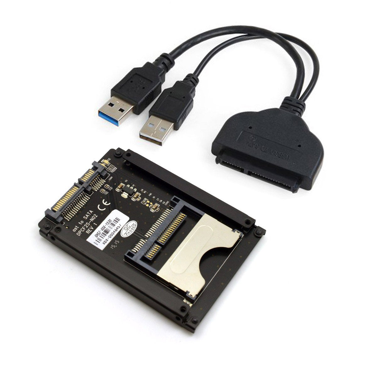 Cablecc SATA 22Pin to USB 3.0 to CFast Card Adapter 2.5 inch Hard Disk Case SSD HDD CFast Card Reader for PC Laptop