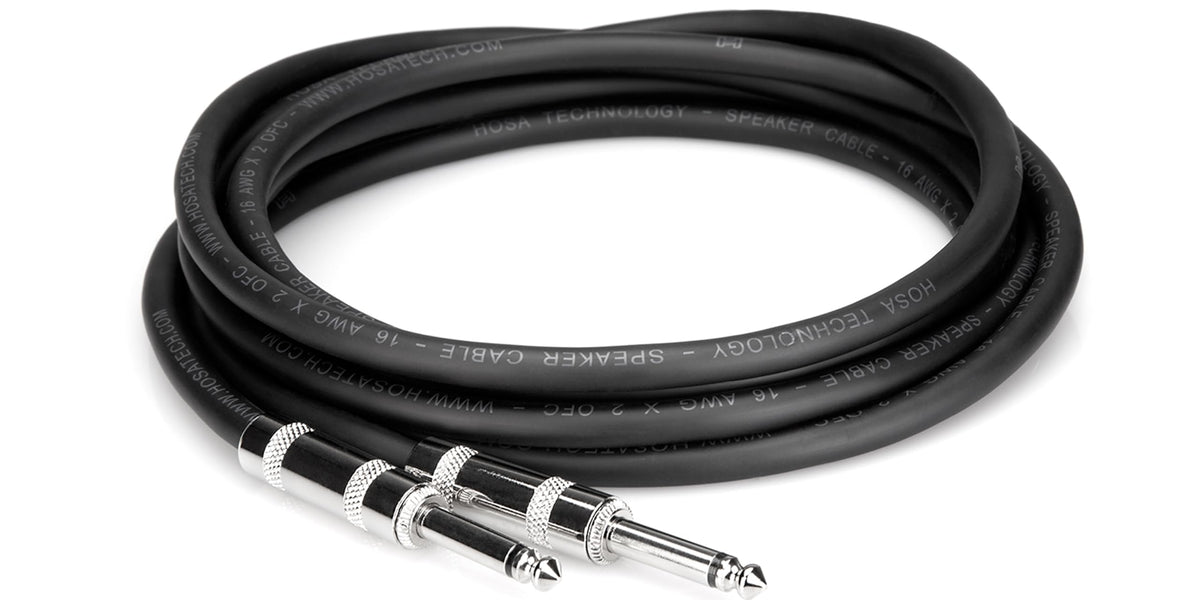 Hosa SKJ-615 Speaker Cable, Hosa 1/4" TS to Same, 15 Feet