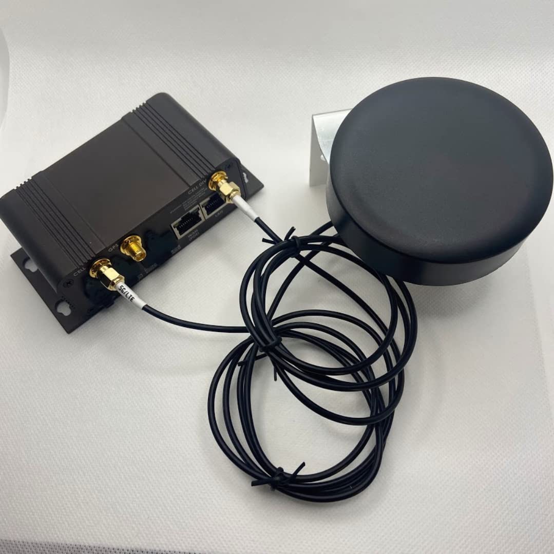 CompuPort MIMO 5G LTE Puck Antenna Freq: 2X 698-960/1710-3800MHz with Dual-Diversity 3' SMA Male Cables, Compatible with Sierra Airlink, Teltonika